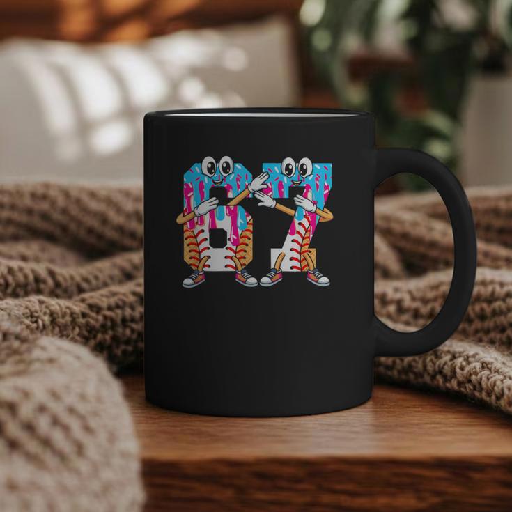 Dabbing Baseball Ice Cream Drip Number 67 Birthday Party Graphic Print Coffee Mug