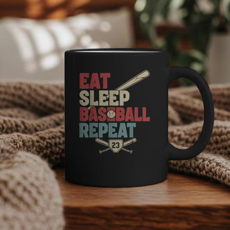 Eat Sleep Baseball Repeat Bat Ball Player Fan Graphic Print Coffee Mug