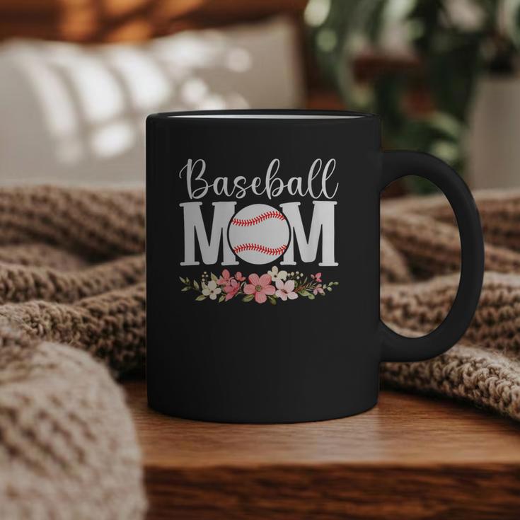 Floral Baseball Mom Mother's Day Cute Baseball Mama Mommy Graphic Print Coffee Mug