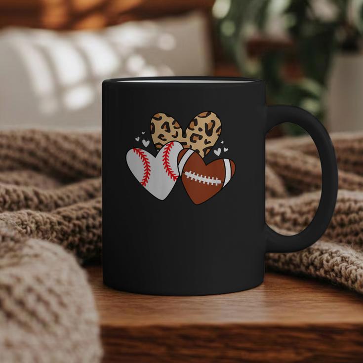 Football Baseball Heart Football Baseball Mom Graphic Print Coffee Mug