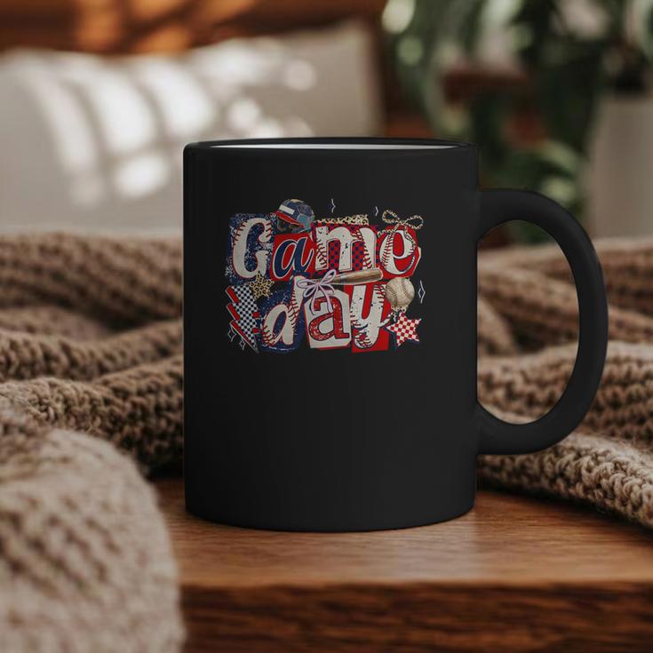 Game Day Baseball Leopard Coquette Bow Mama Mom Sister Graphic Print Coffee Mug