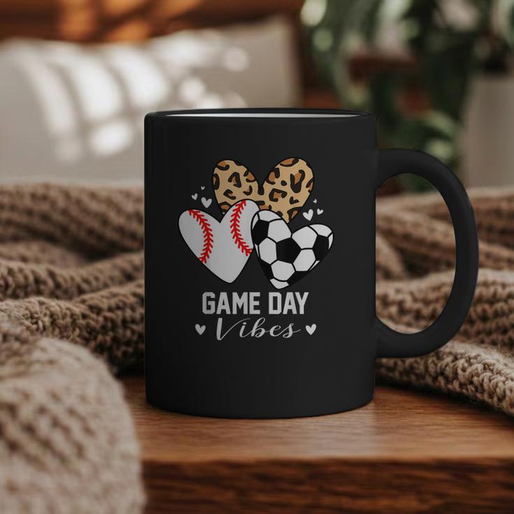 Game Day Vibes Soccer Baseball Mom Heart Graphic Print Coffee Mug
