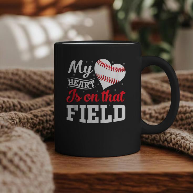 My Heart Is On That Field Baseball Player Baseball Mom Graphic Print Coffee Mug