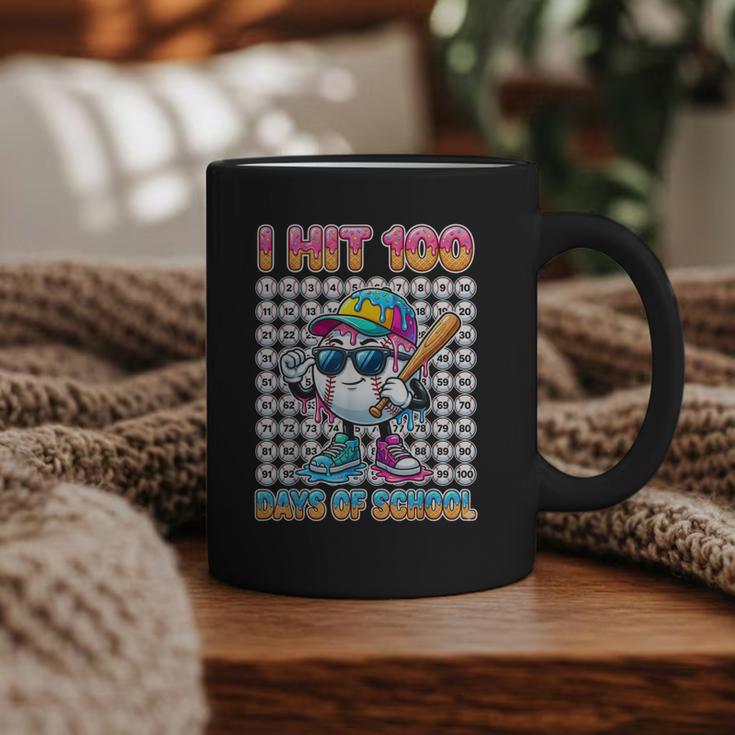 I Hit 100 Days Of School Baseball Ice Cram Drip 100th Boys Graphic Print Coffee Mug