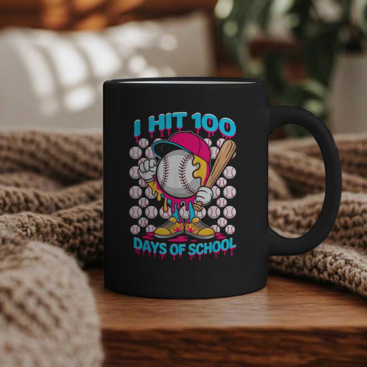 I Hit 100 Days Of School Baseball Ice Cream Drip Graphic Print Coffee Mug