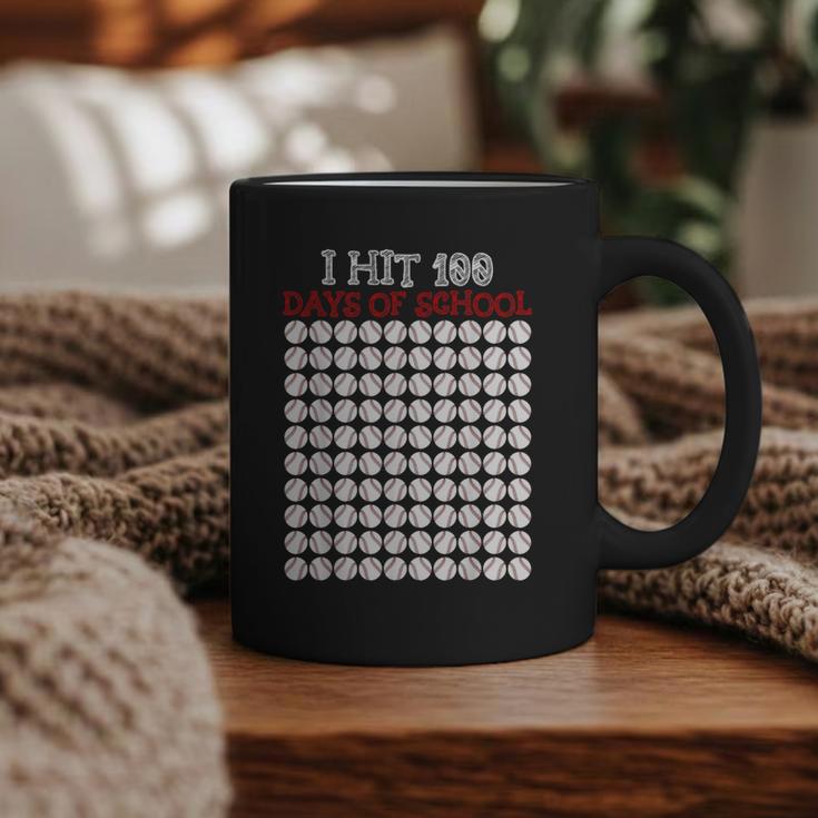 I Hit 100 Days Of School Baseball Lover Teacher Student Graphic Print Coffee Mug