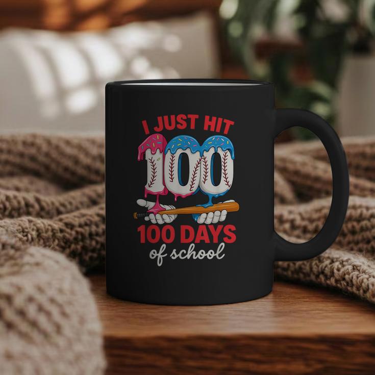 HUGvyn I Just Hit 100 Days Of School Baseball Ice Cream Boys Graphic Print Coffee Mug