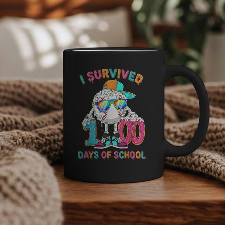 HUGvyn I Survived 100 Days Of School Baseball 6 7 Ice Cream Graphic Print Coffee Mug