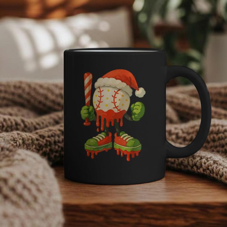 Ice Cream Drip Baseball Christmas Baseball Drip Candy Cane Graphic Print Coffee Mug