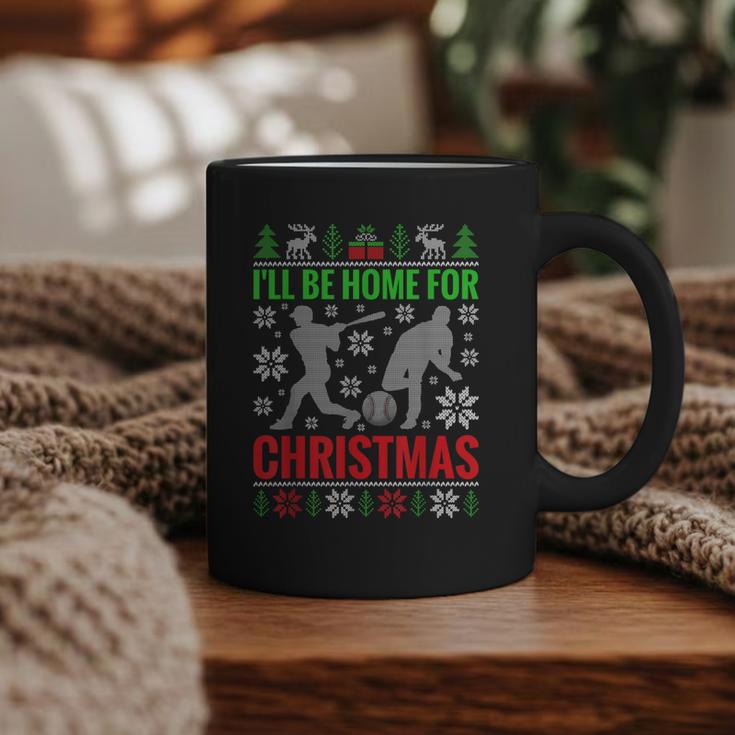 I'Ll Be Home For Christmas Baseball Xmas Graphic Print Coffee Mug