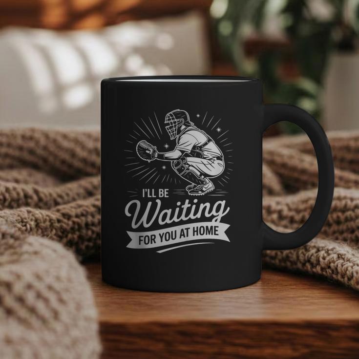 I'Ll Be Waiting For You At Home Baseball Graphic Print Coffee Mug