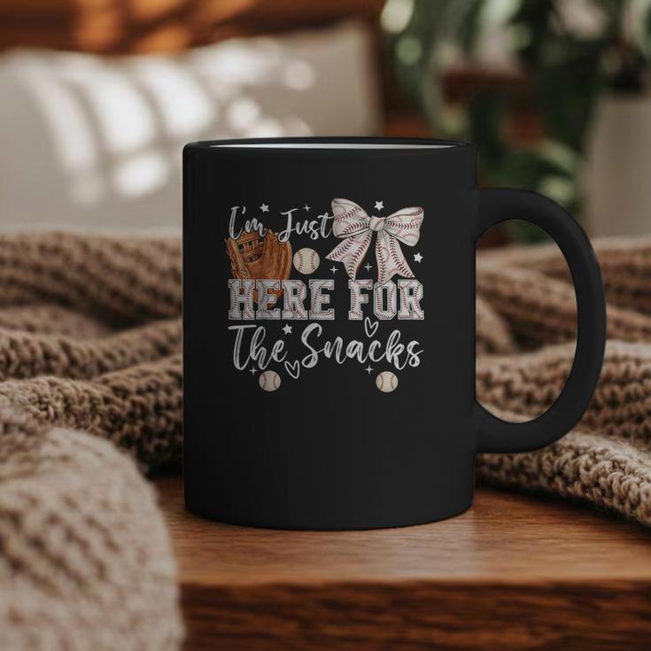 I'm Just Here For The Snacks Baseball Coquette Game Day Girl Graphic Print Coffee Mug
