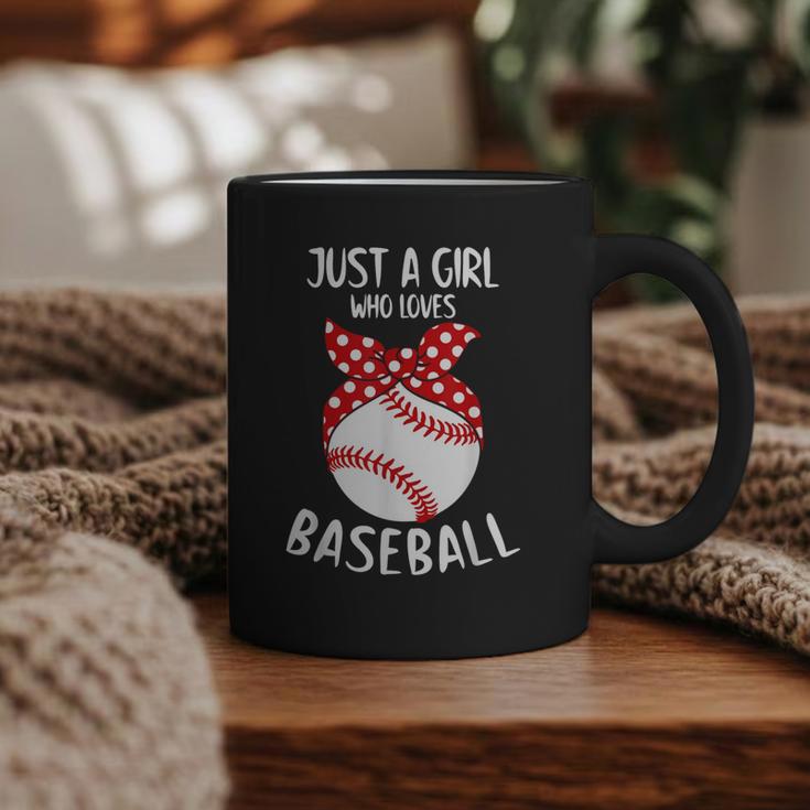 Just A Girl Who Loves Baseball Cute Retro Baseball Lover Graphic Print Coffee Mug