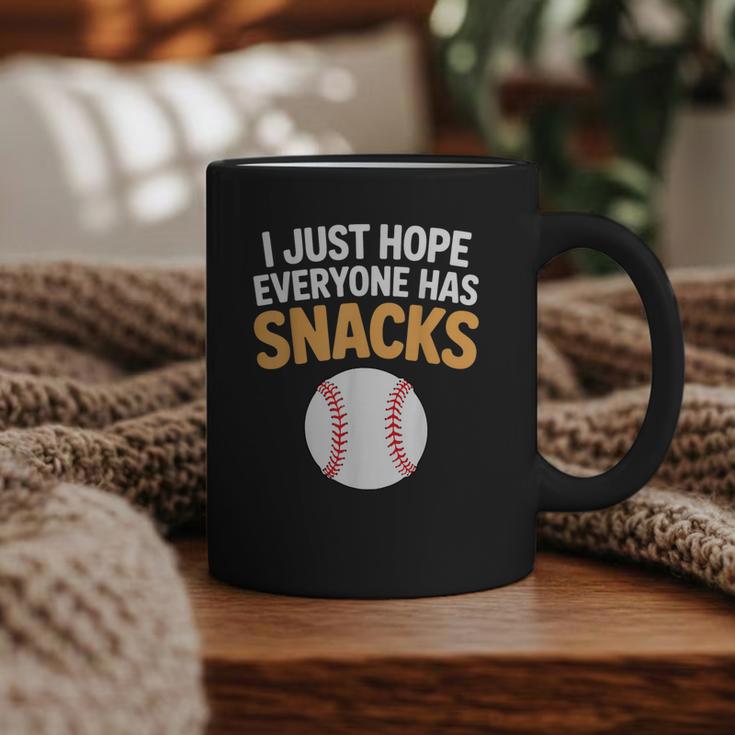 I Just Hope Everyone Has Snacks Baseball Game Day Fan Graphic Print Coffee Mug