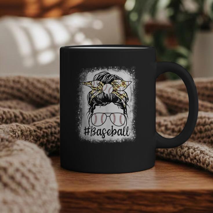 Leopard Messy Bun Mom Mother's Day Baseball Mommy Graphic Print Coffee Mug