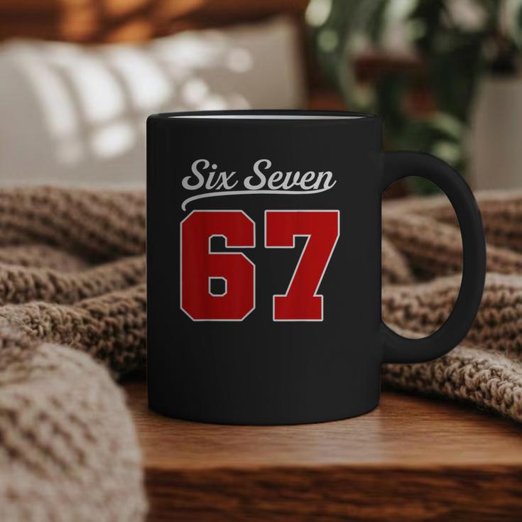 Number 67 Numbered Six Seven Baseball Jersey Style Team 67 Graphic Print Coffee Mug