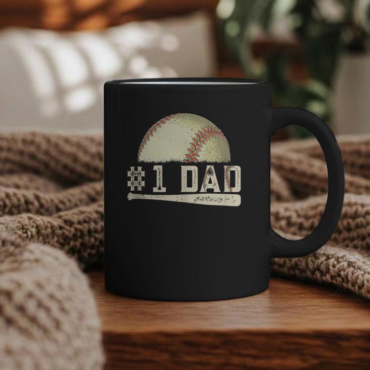 Number One Baseball Dad Fathers Day Baseball Player Dad Papa Graphic Print Coffee Mug