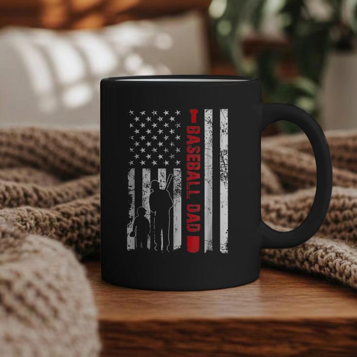 Proud Baseball Dad American Flag Sports Father Day Graphic Print Coffee Mug