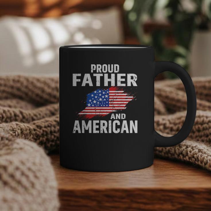 Proud Father And American Flag Baseball Dad Father Patriotic Graphic Print Coffee Mug