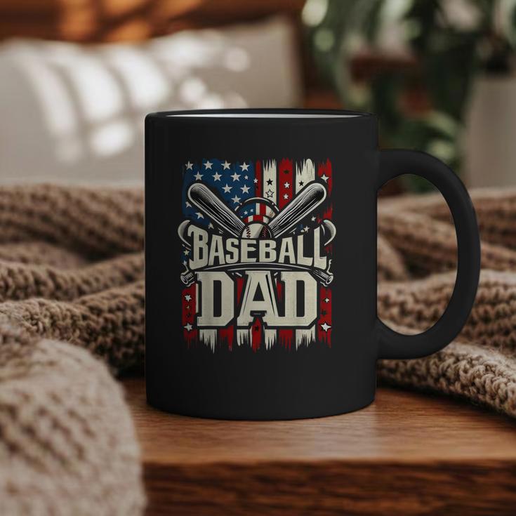 Retro American Flag Baseball Dad Father's Day Graphic Print Coffee Mug