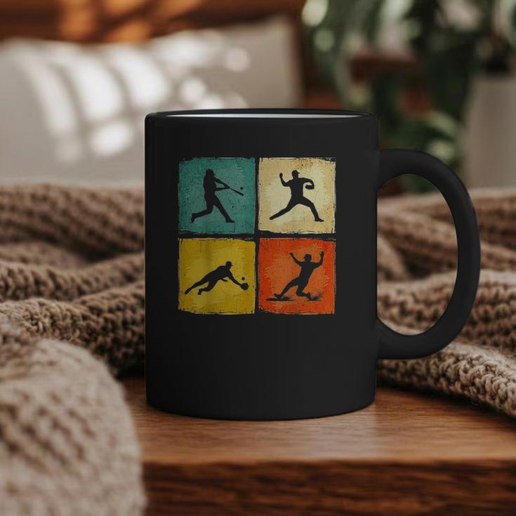 Retro Style Baseball Lover Playing Men Women Kids Baseball Graphic Print Coffee Mug