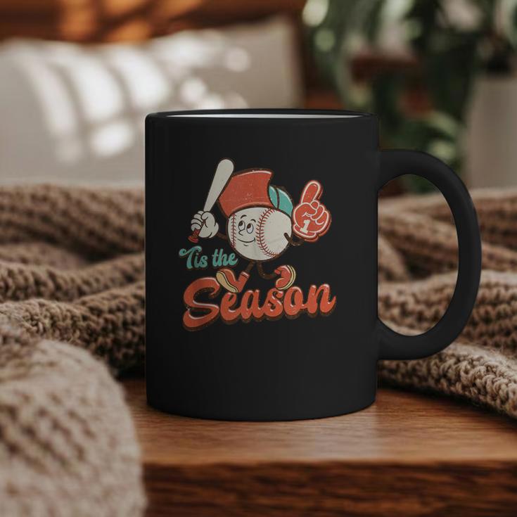Retro Tis The Season Baseball Mom Baseball Lover Boys Kids Graphic Print Coffee Mug