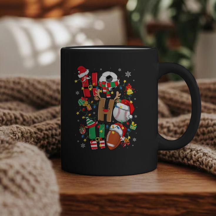 Santa Baseball Football Soccer Pajamas Ho Ho Christmas Xmas Graphic Print Coffee Mug
