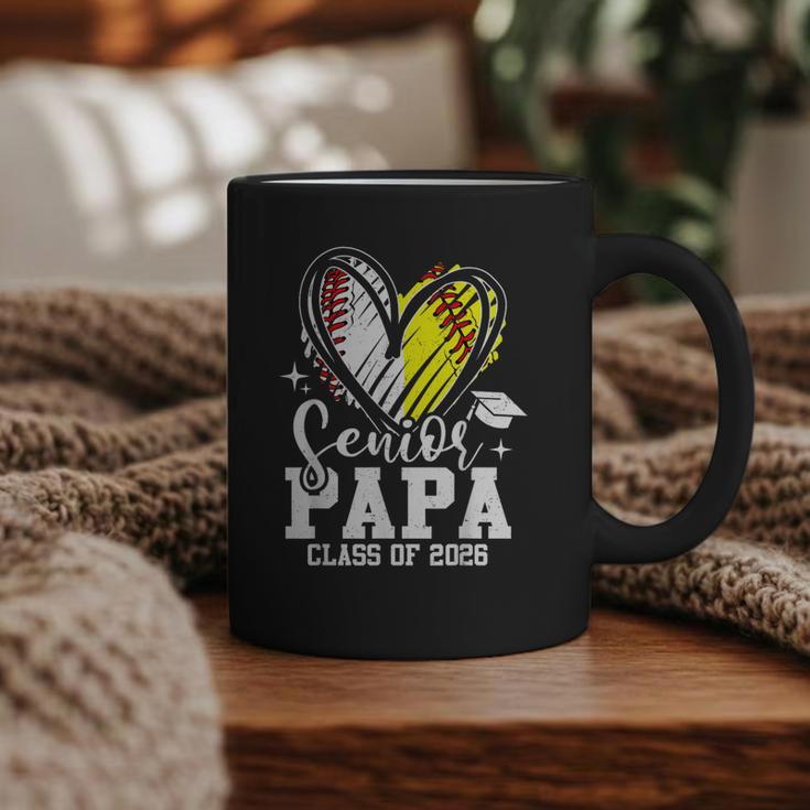 Senior Papa Class Of 2026 Baseball Softball Graduation Heart Graphic Print Coffee Mug