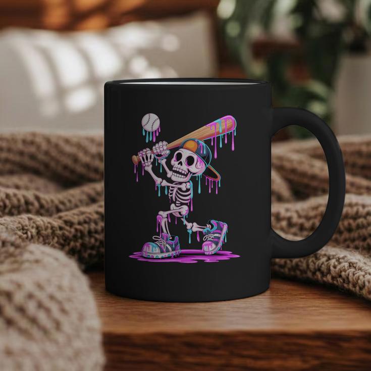 Skeleton Baseball Drip Boys Youth Kids Halloween Graphic Print Coffee Mug