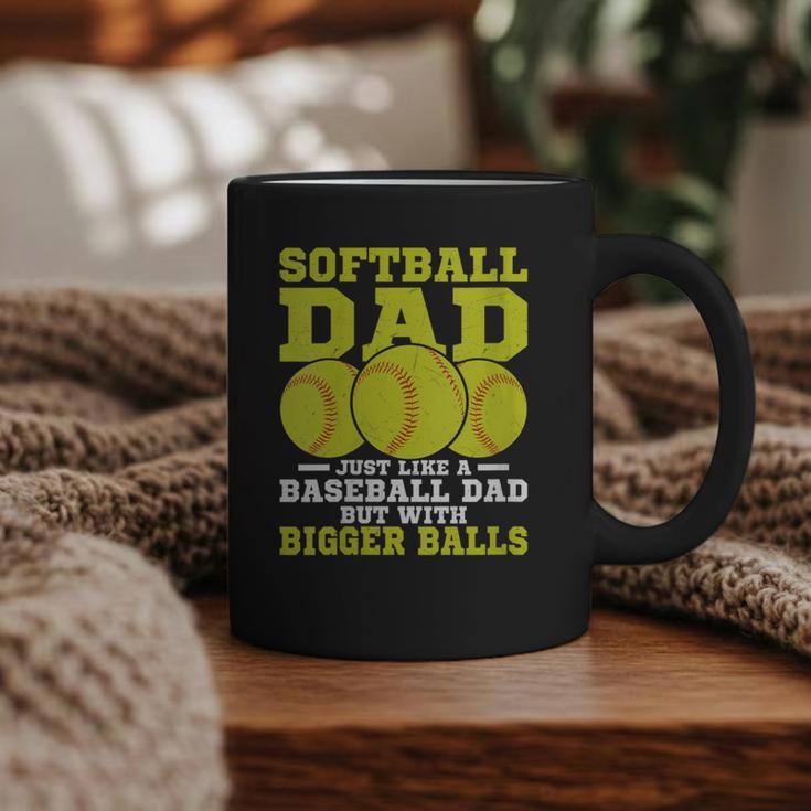 Softball Dad Just Like A Baseball Dad Team Graphic Print Coffee Mug