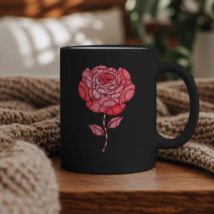 Sporty Rose Graphic With Baseball And Rugby Ball Petals Graphic Print Coffee Mug