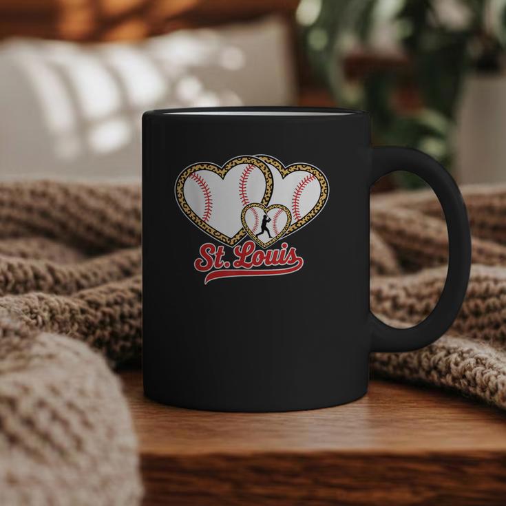 St Louis Leopard Heart Baseball Batter Boys Fan Graphic Print Coffee Mug