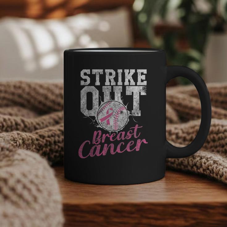 Strike Out Breast Cancer Baseball Warrior Graphic Print Coffee Mug