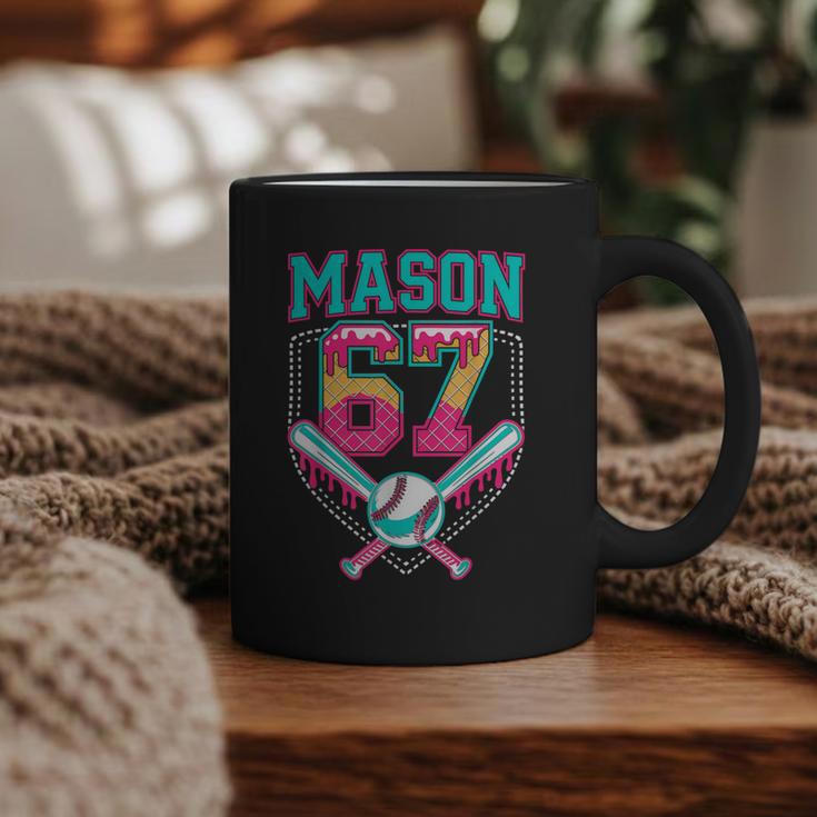 Trendy Mason 67 Mem Ice Cream Drip Baseball Birthday Costume Graphic Print Coffee Mug
