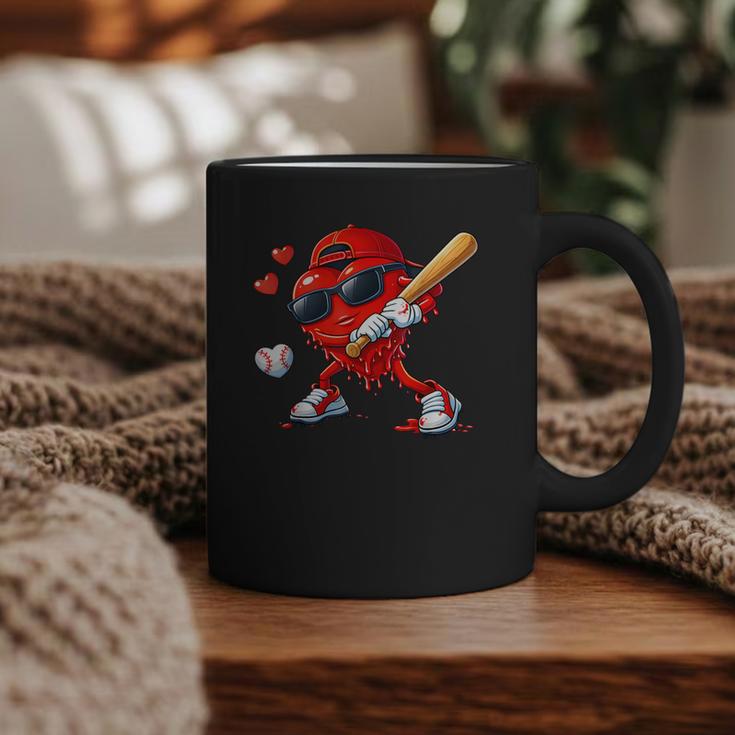 Valentine Baseball Heart Sports Love Valentines Day Boys Graphic Print Coffee Mug