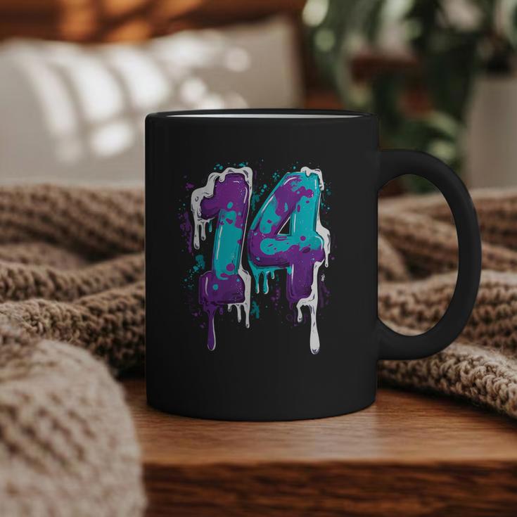 Vintage Baseball 14 Number Graphic Print Coffee Mug