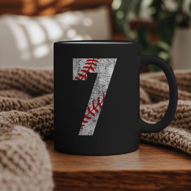 Vintage Baseball Mom 7 Jersey Baseball Favorite Player Graphic Print Coffee Mug