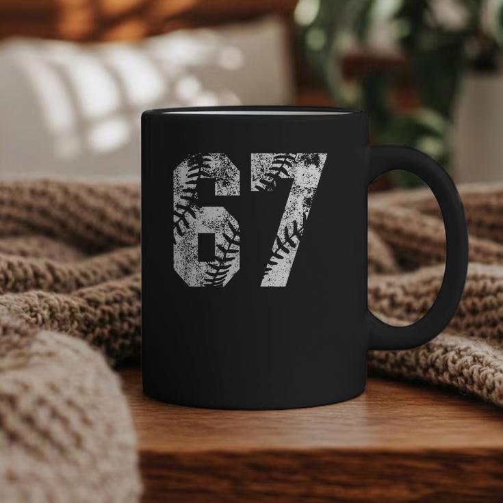 Vintage Baseball Number 67 Jersey Player Uniform Graphic Print Coffee Mug