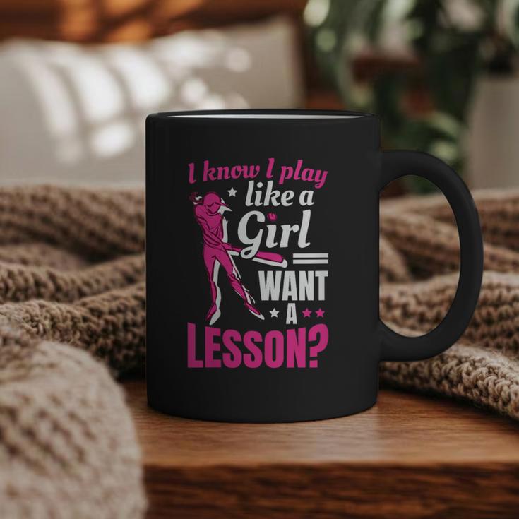 Women's Play Like A Girl Softball Baseball Girls Graphic Print Coffee Mug