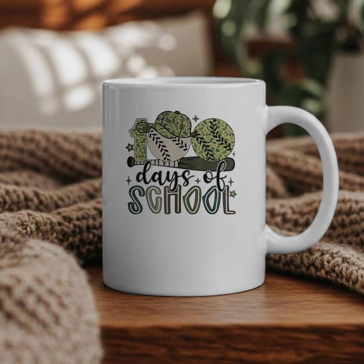 100 Days Of School Baseball Camo Cap Kids Boys 100th Day Graphic Print Coffee Mug