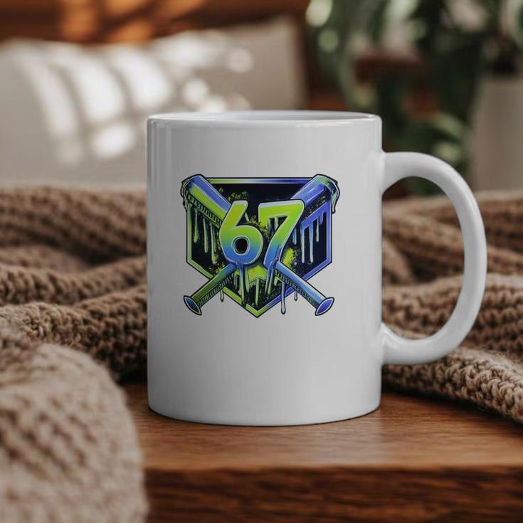 Awesome 67 Baseball Drip Effect Baseball 6-7 Meme Graphic Premium Tri-Blend Graphic Print Coffee Mug