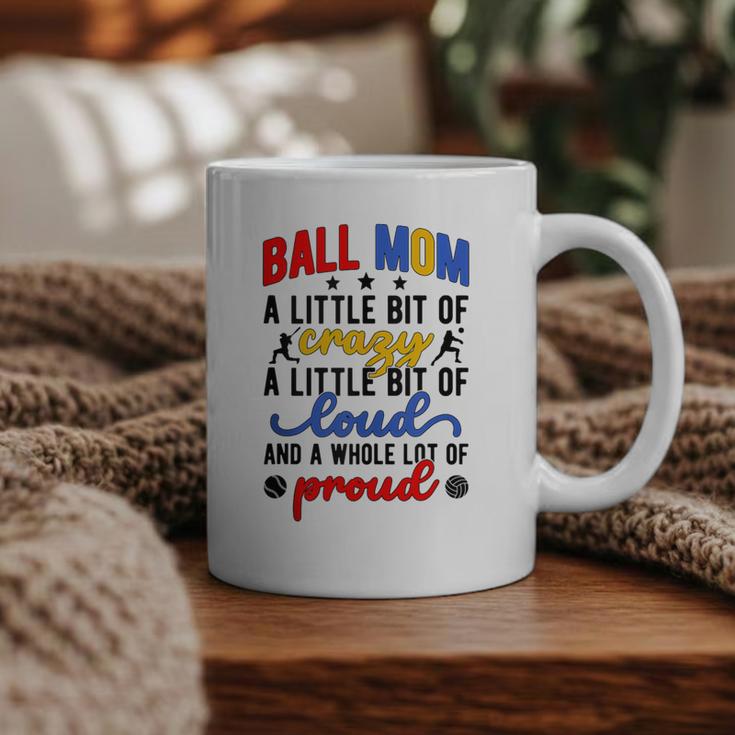 Ball Mom Proud Volleyball Baseball Mom Graphic Print Coffee Mug