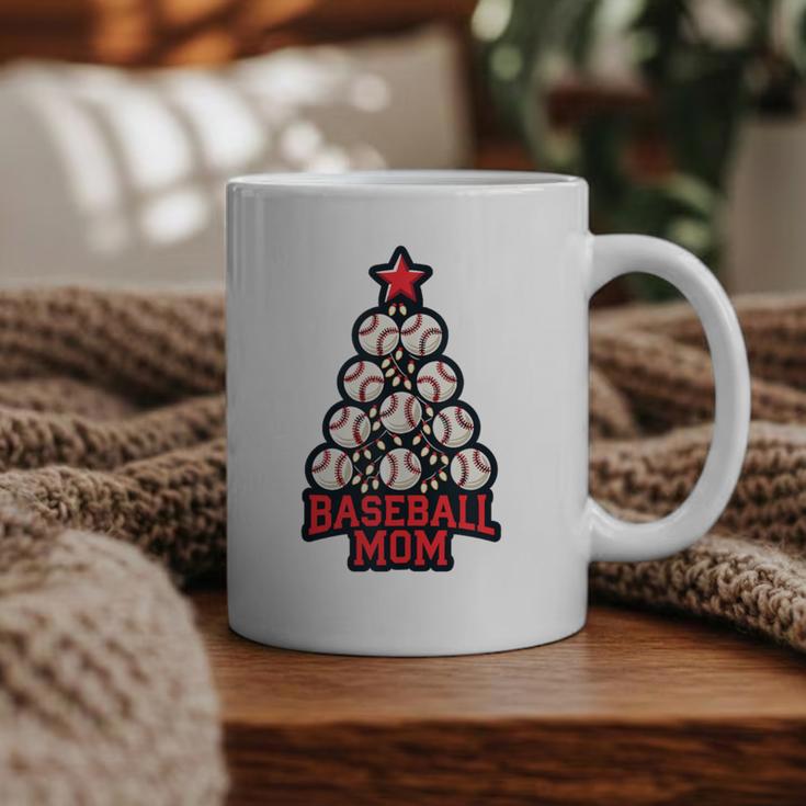 Baseball Christmas Tree Proud Baseball Mom Tee Graphic Print Coffee Mug