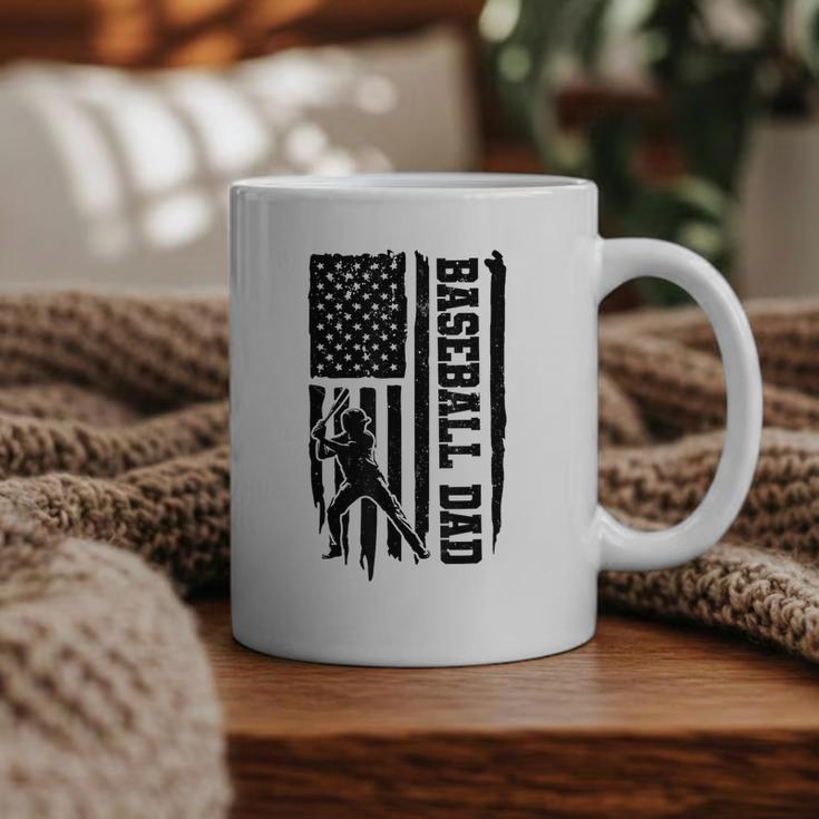 Baseball Dad Retro American USA Flag Baseball Father's Day Graphic Print Coffee Mug