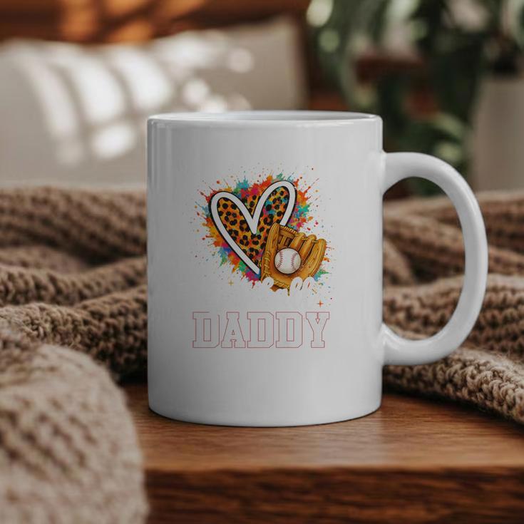 Baseball Daddy Leopard Heart Colorful Premium Graphic Print Coffee Mug