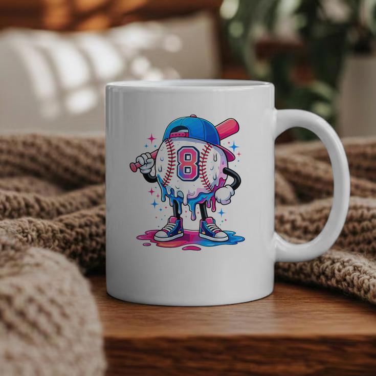 Baseball Drip 8th 8 Year Old Birthday Boys Pitcher Player Graphic Print Coffee Mug