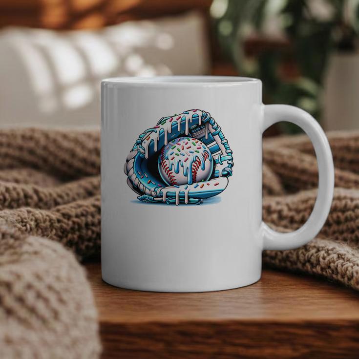 Baseball Drip Ice Cream Sprinkles Baseball Glove Premium Tri-Blend Graphic Print Coffee Mug