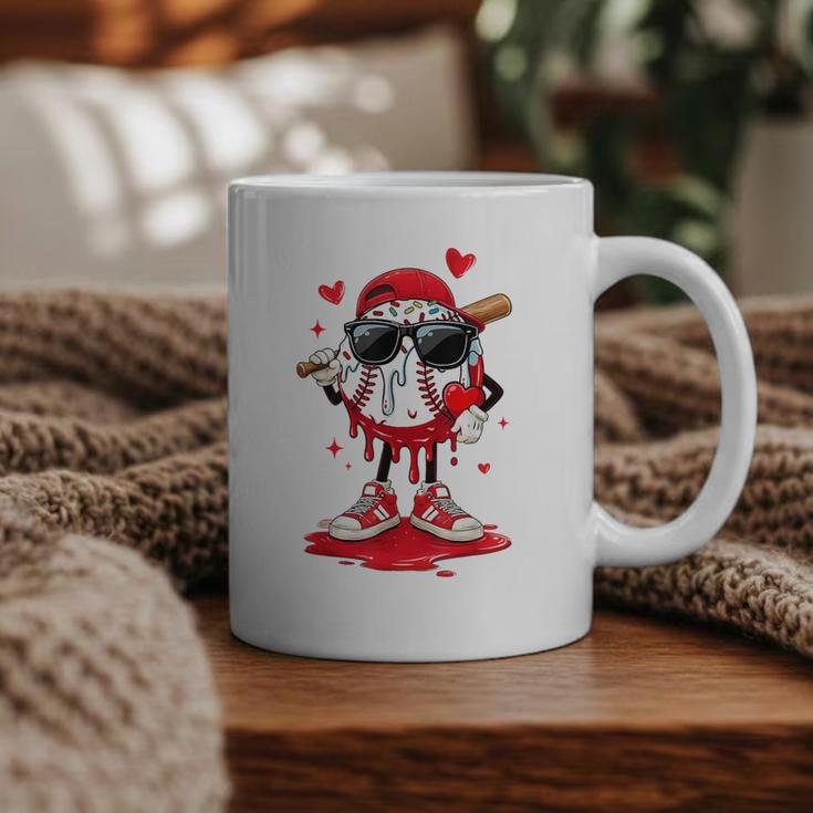 Baseball Drip Ice Cream Sunglasses Boys Youth Kids Valentine Graphic Print Coffee Mug