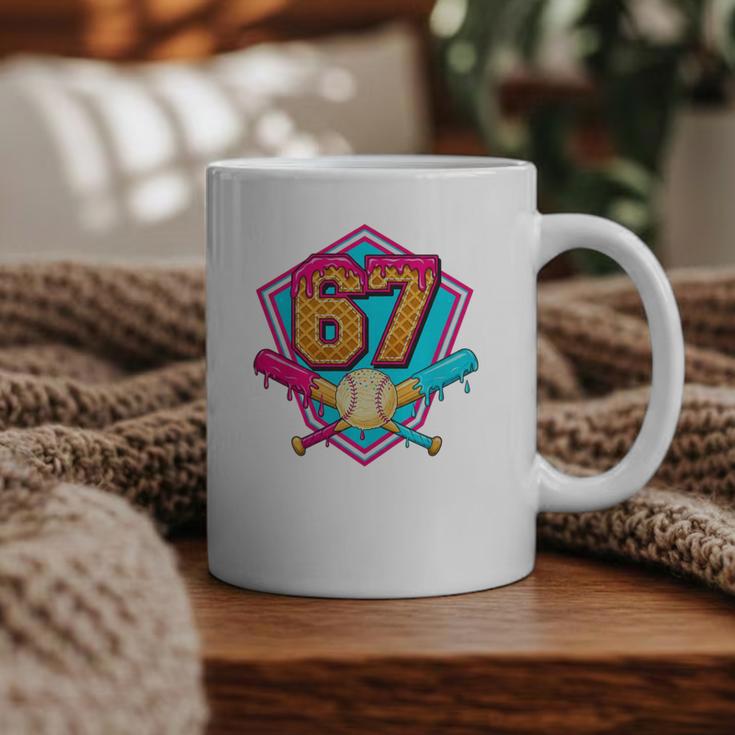 Baseball Drip Jersey Number 67 For Players & 67th Birthday Premium Tri-Blend Graphic Print Coffee Mug