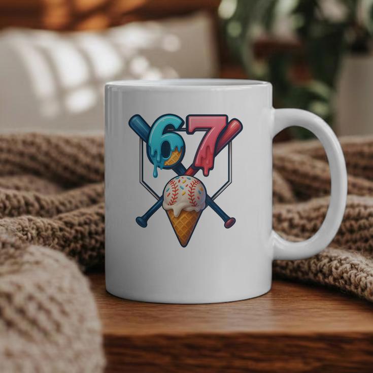 Baseball Ice Cream Drip 67 Six Seven Gen Alpha Slang Meme Graphic Print Coffee Mug